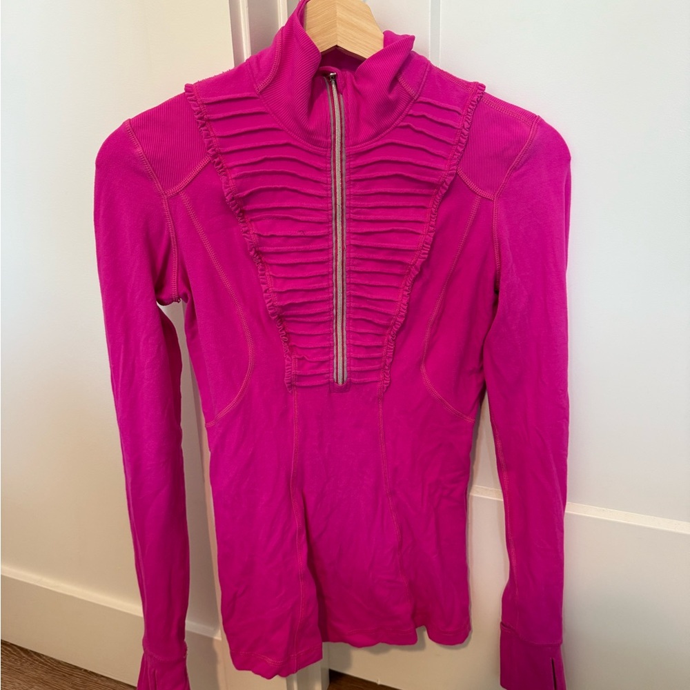 lululemon athletica Fuchsia Ruffled Long Sleeve Top